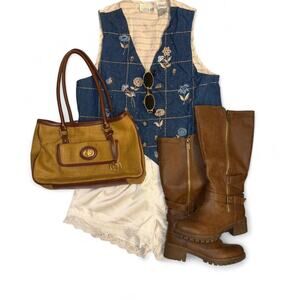 vtg 90s boho western cottagecore cotton vest spring 2026